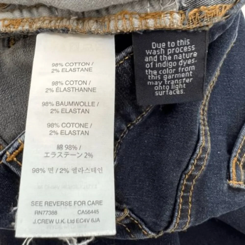 J.‎ Crew Dark Wash Mid Rise Toothpick Stretch Skinny Jeans Size 26